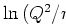 $\ln{(Q^2/m_e^2)}$