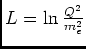 $L=\ln{\frac{Q^2}{m_e^2}}$