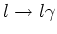 $l \rightarrow l\gamma$