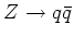 $Z \rightarrow q\bar{q}$