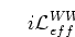 \begin{displaymath}
{i\cal L}_{eff}^{WWV} = g_{WWV}
(g_1^V (W_{\mu\nu}^T W^\mu - W^{T\mu} W_{\mu\nu})V^\nu
+ k_V W^{T\mu} W_\nu V^{\mu\nu})
\end{displaymath}