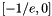 $[-1/e,0]$